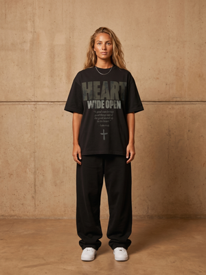 Heart Wide Open – Woman wearing The Word t-shirt