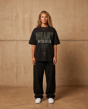 Heart Wide Open – Woman wearing The Word t-shirt