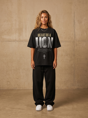Heart of a Lion – Woman wearing The Word t-shirt