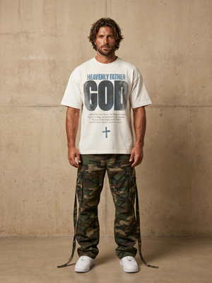 Heavenly Father God — White Tee – Man wearing The Word t-shirt