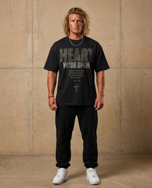 Heart Wide Open – Man wearing The Word t-shirt