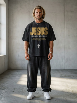 Jesus the Way the Truth the Life – Man wearing The Word t-shirt