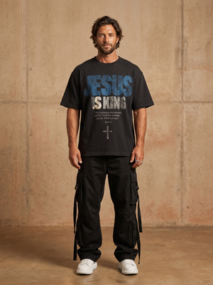 Jesus is King – Man wearing The Word t-shirt
