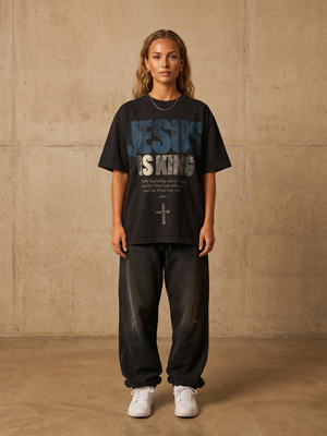 Jesus is King – Woman wearing The Word t-shirt