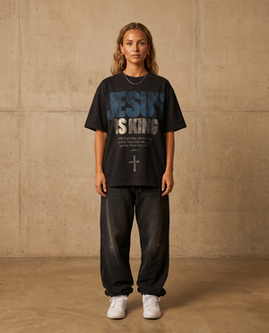 Jesus is King – Woman wearing The Word t-shirt