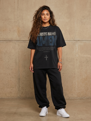 Amen – Woman wearing The Word t-shirt