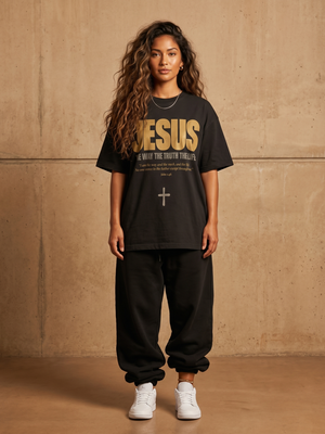 Jesus the Way the Truth the Life – Woman wearing The Word t-shirt