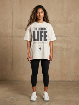 The Light of Life White Tee – Woman wearing The Word t-shirt