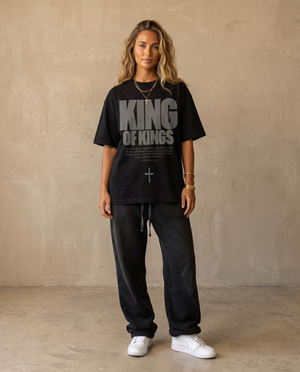 King of Kings Black Tee – Woman wearing The Word t-shirt