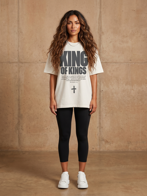 King of Kings White Tee – Woman wearing The Word t-shirt