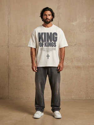 King of Kings White Tee – Man wearing The Word t-shirt