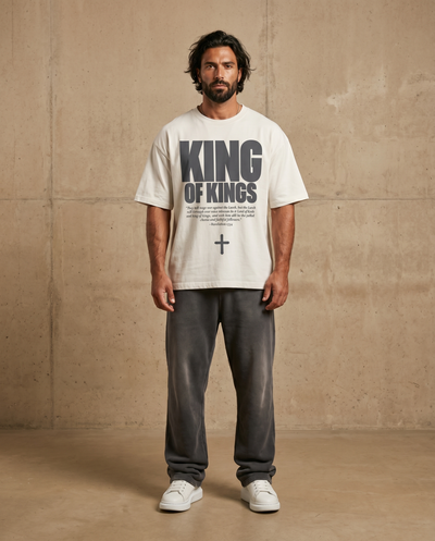 King of Kings White Tee – Man wearing The Word t-shirt