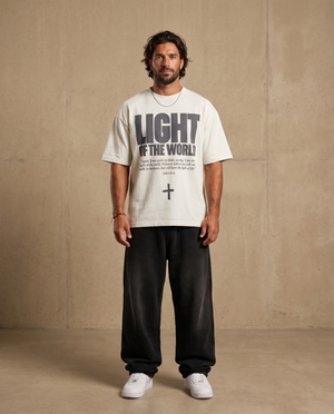 Light of the World White Tee – Man wearing The Word t-shirt