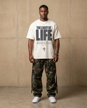 The Light of Life White Tee – Man wearing The Word t-shirt