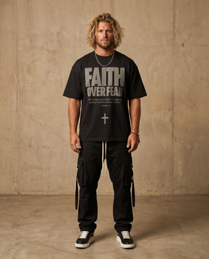 Faith Over Fear Black Tee – Man wearing The Word t-shirt