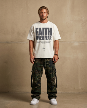 Faith Over Fear White Tee – Man wearing The Word t-shirt