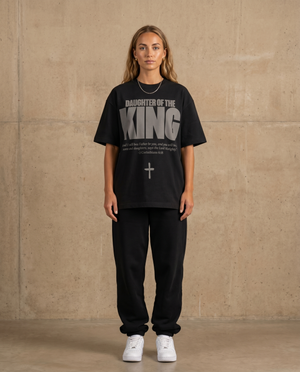 Daughter of the King Black Tee – Woman wearing The Word t-shirt