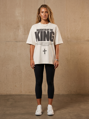 Daughter of the King White Tee – Woman wearing The Word t-shirt