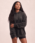 BLACK FADED HOODIE · IN THE BEGINNING GOD