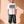 Light Over Darkness tee, white, front print, man, standing full body