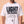 Light Over Darkness tee, white, front print, man, chest close up